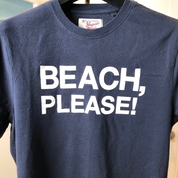 Original Penguin Men's "Beach Please" T-Shirt, Navy & White - Medium - Picture 2 of 4